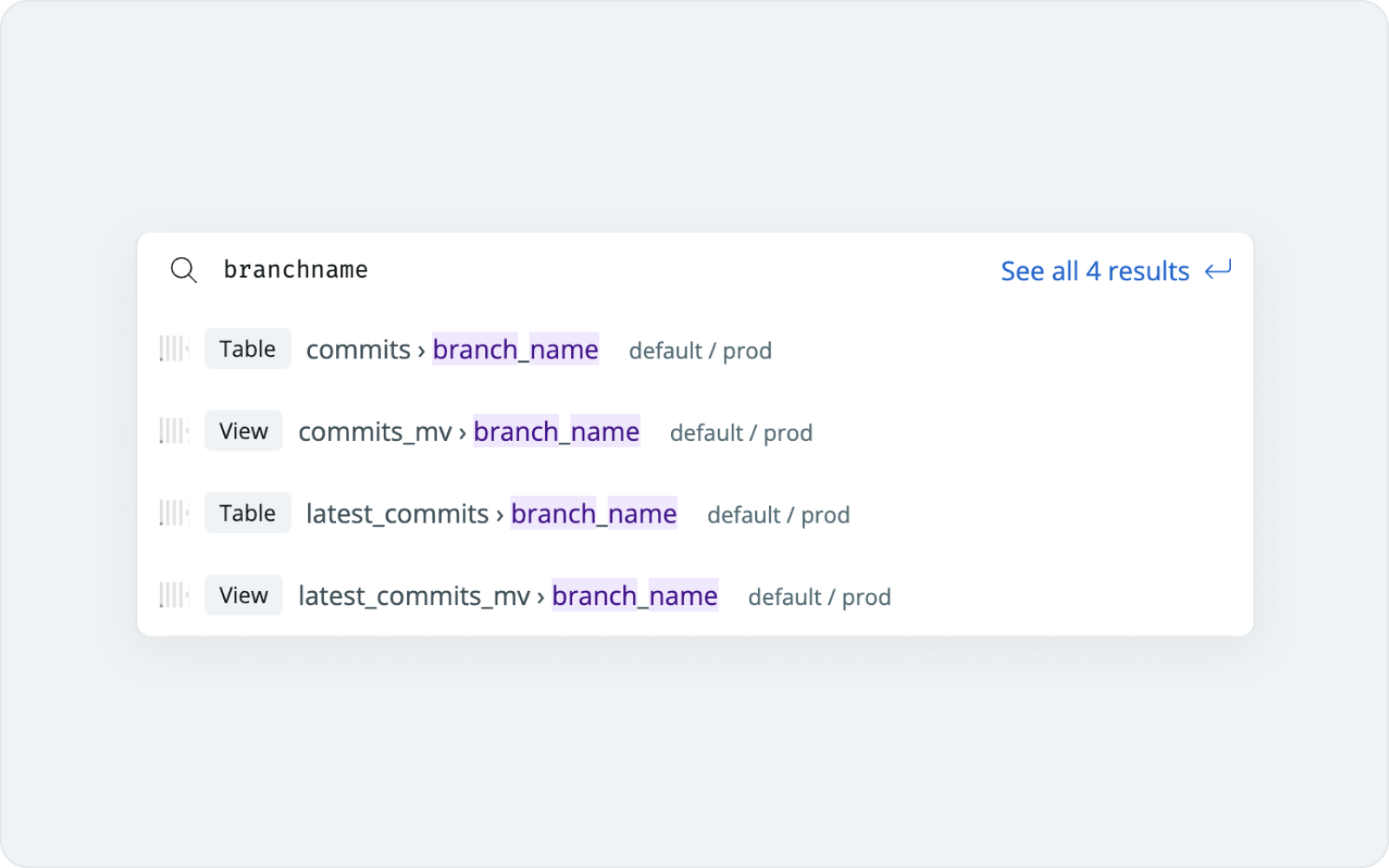 Search columns