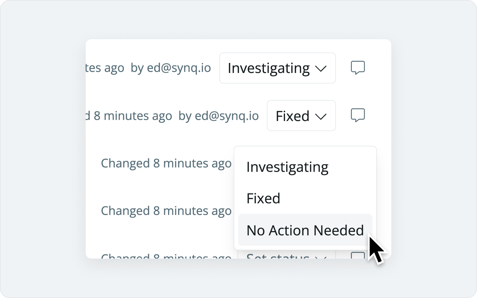Status selector